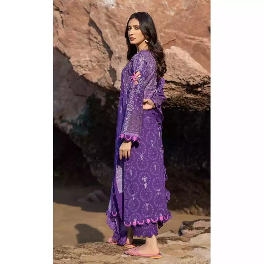 CHARIZMA Luxury Printed Lawn with Embroidered Cut-Work Chiffon Dupatta-10140