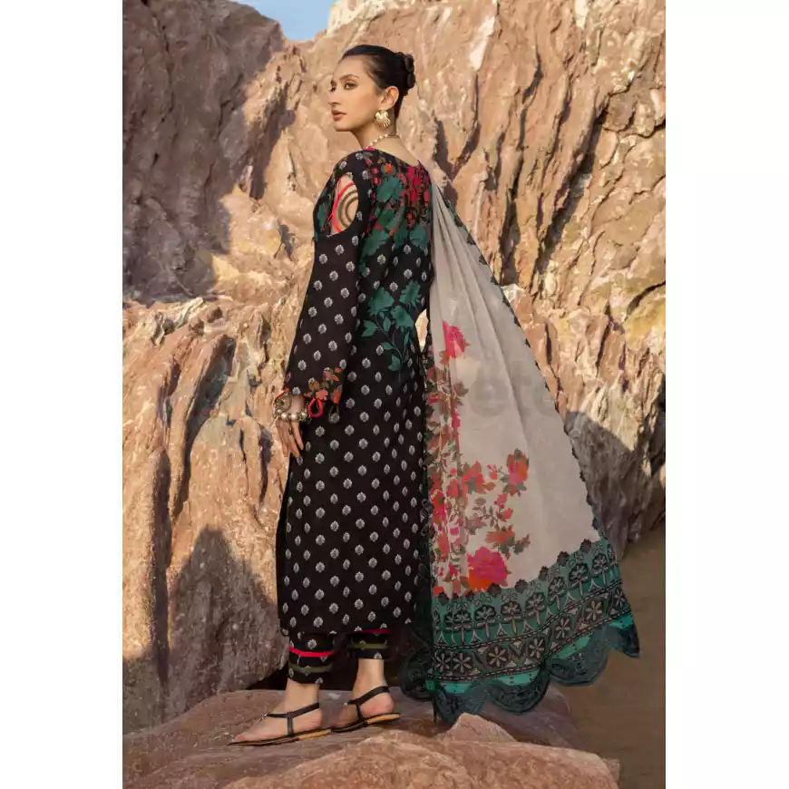 CHARIZMA Luxury Printed Lawn with Embroidered Cut-Work Chiffon Dupatta-10139