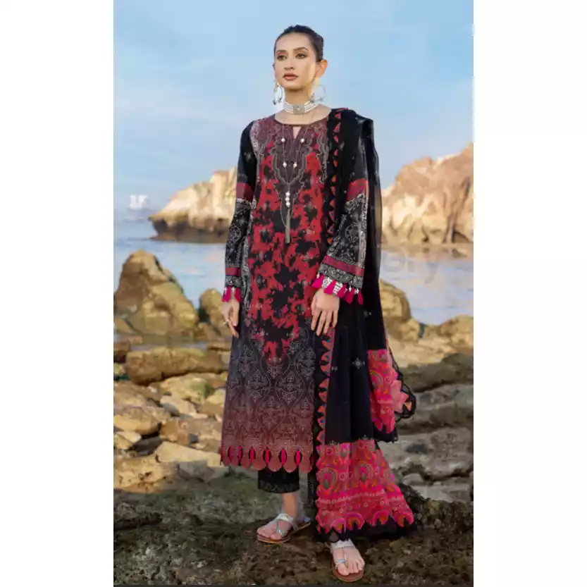 CHARIZMA Luxury Printed Lawn with Embroidered Cut-Work Chiffon Dupatta-10142