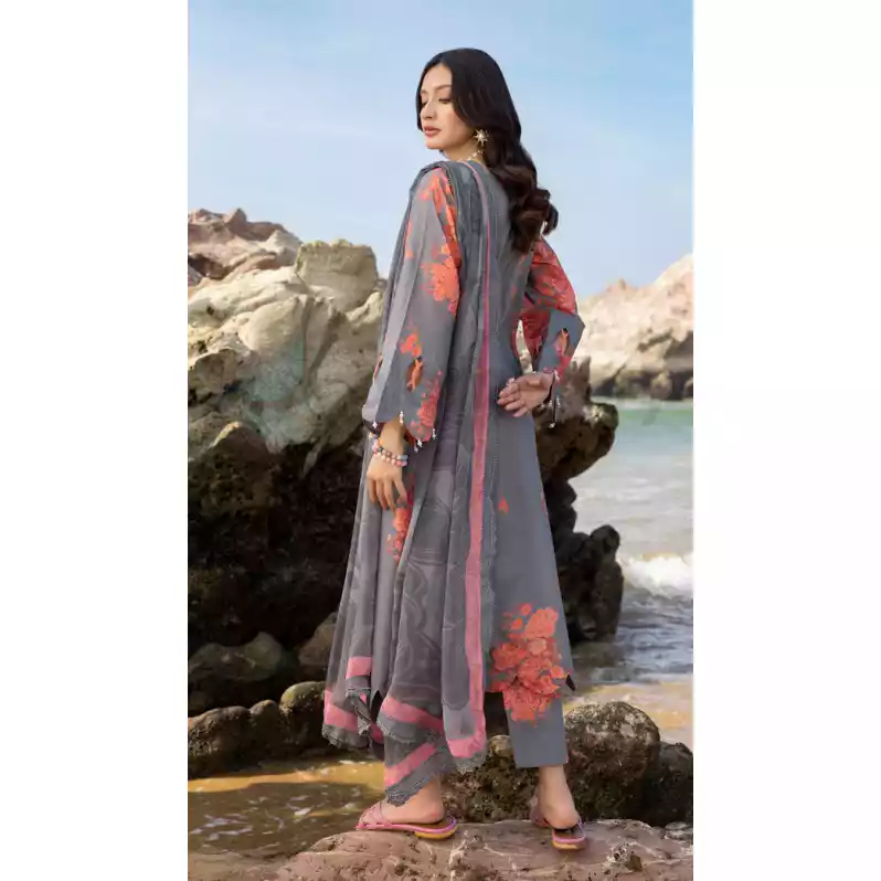 CHARIZMA Luxury Printed Lawn with Embroidered Cut-Work Chiffon Dupatta-10143