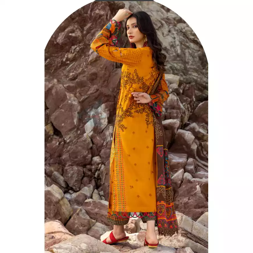 CHARIZMA Luxury Printed Lawn with Embroidered Cut-Work Chiffon Dupatta-10144