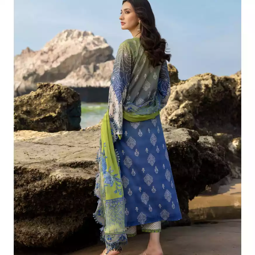 CHARIZMA Luxury Printed Lawn with Embroidered Cut-Work Chiffon Dupatta-10145