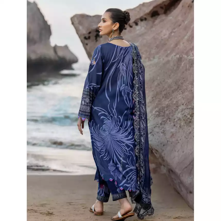 CHARIZMA Luxury Printed Lawn with Embroidered Cut-Work Chiffon Dupatta-10147