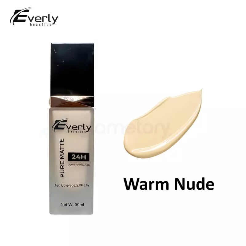 Everly Beauties Pure Matte Liquid Foundation SPF-15 Warm Nude