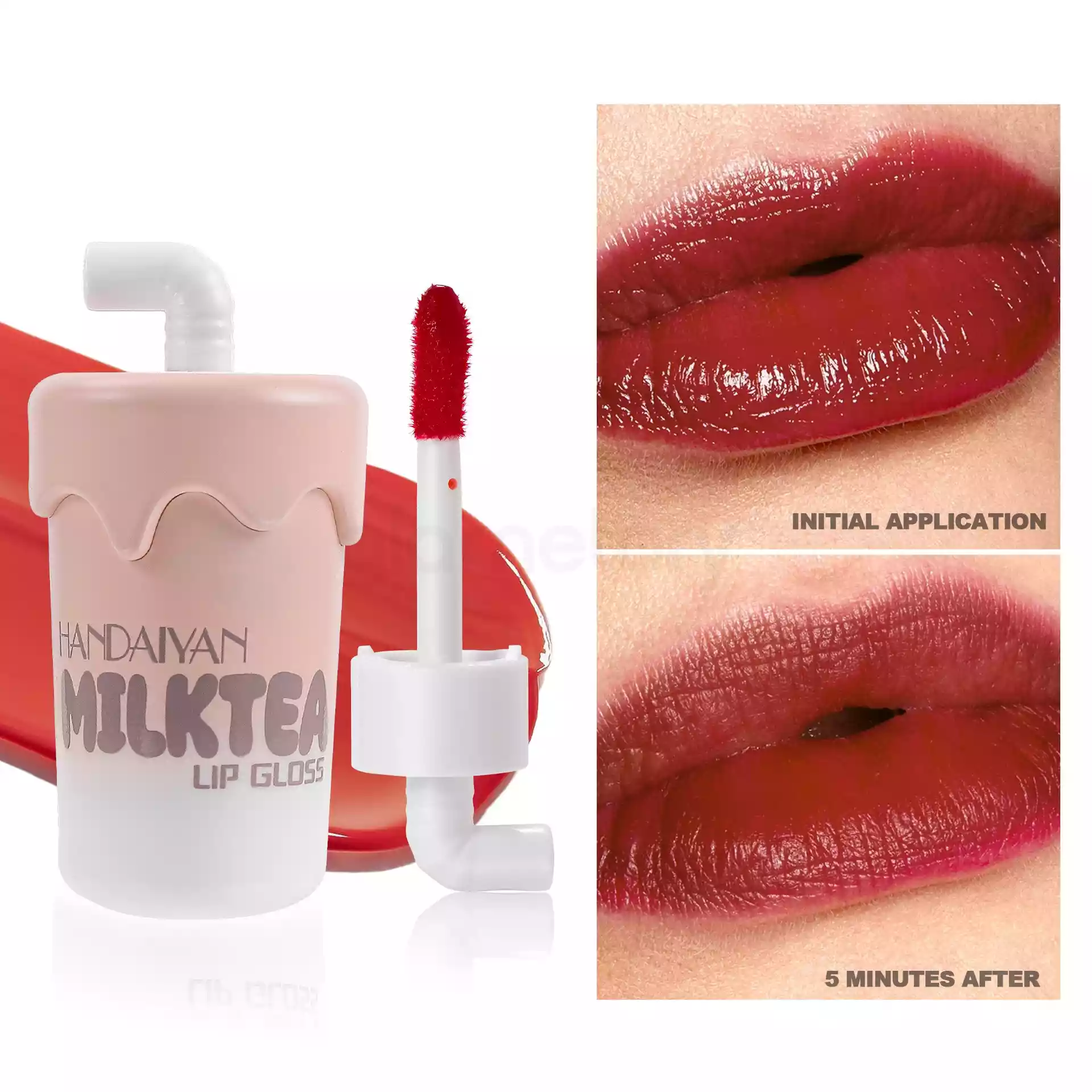 Handaiyan Milk Tea Water Gel Lip Gloss Strawberry Ade