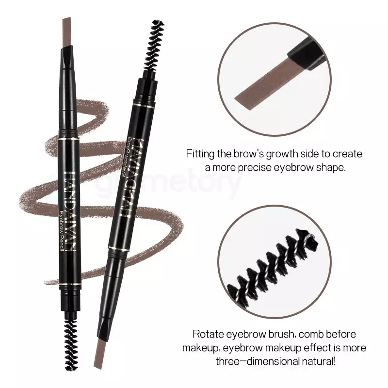 Handaiyan Natural Double Eyebrow Pen-01 Black thumbnail 4