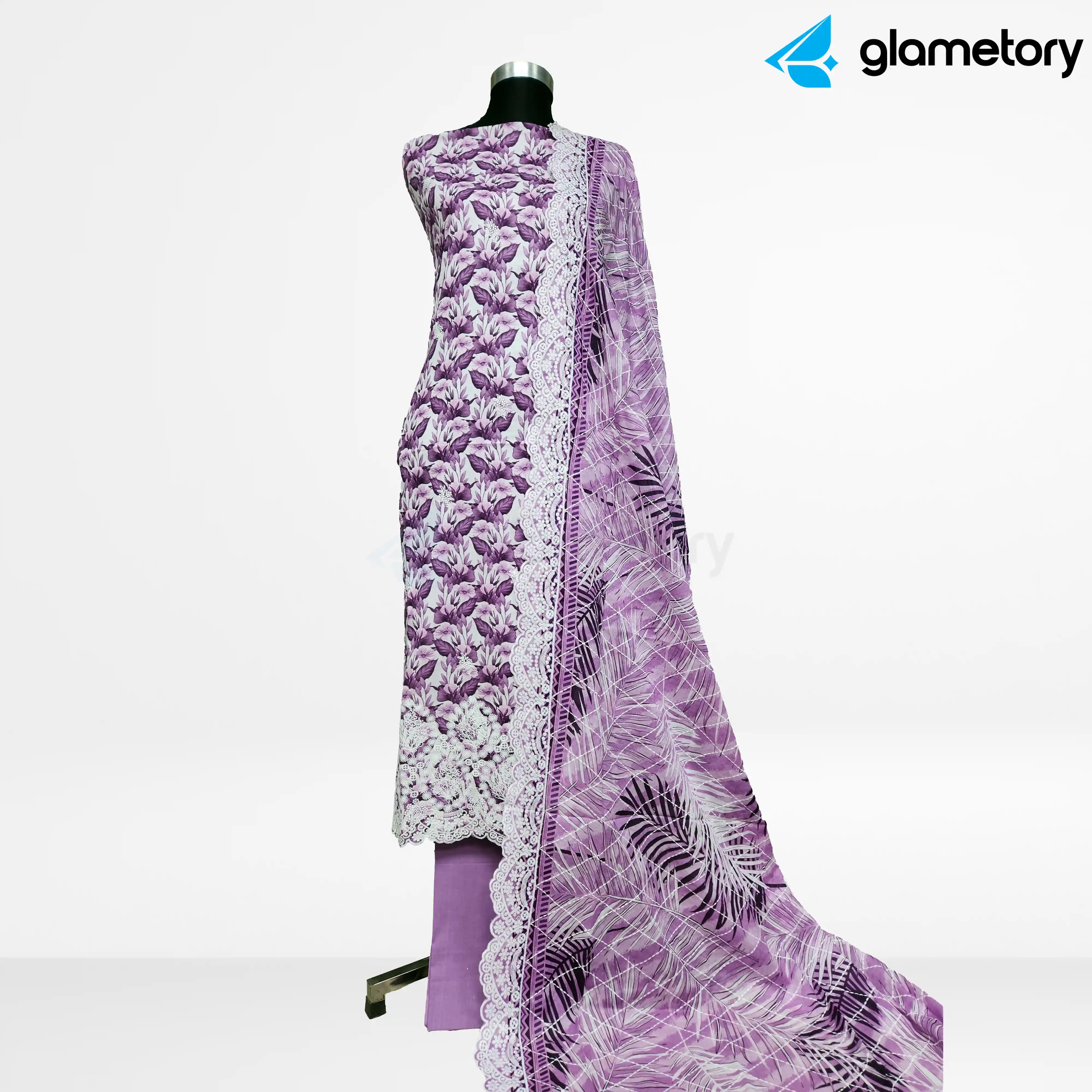 Digital Printed Embroidered Cut-Work Chicken Kari Desi Lawn with Voil Dupatta-21022614