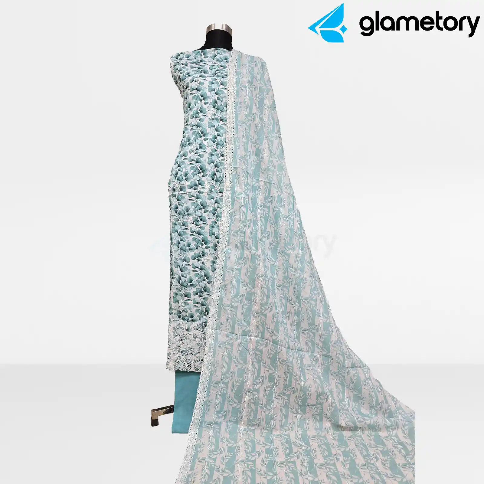 Digital Printed Embroidered Cut-Work Chicken Kari Desi Lawn with Voil Dupatta-21022618