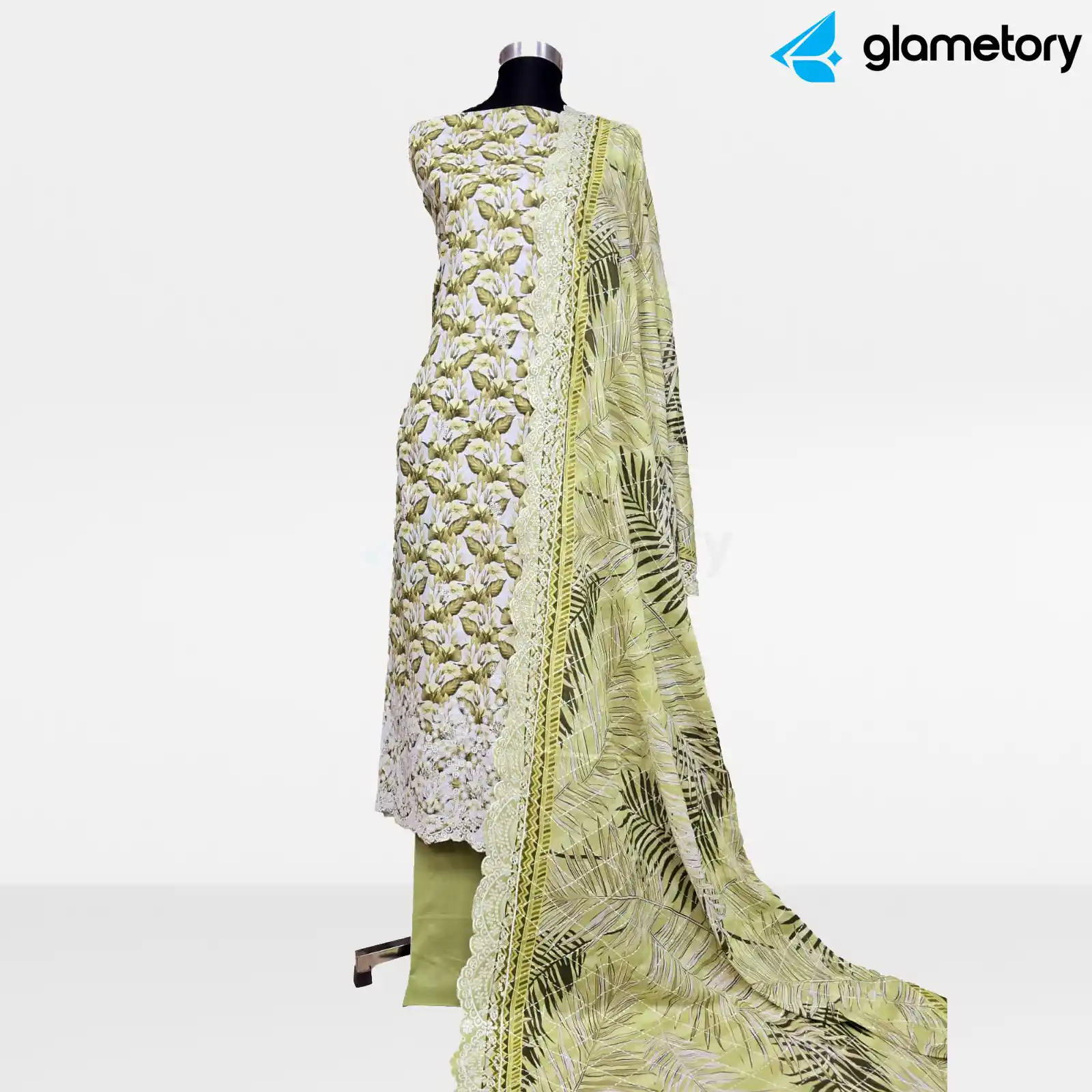 Digital Printed Embroidered Cut-Work Chicken Kari Desi Lawn with Voil Dupatta-210226111