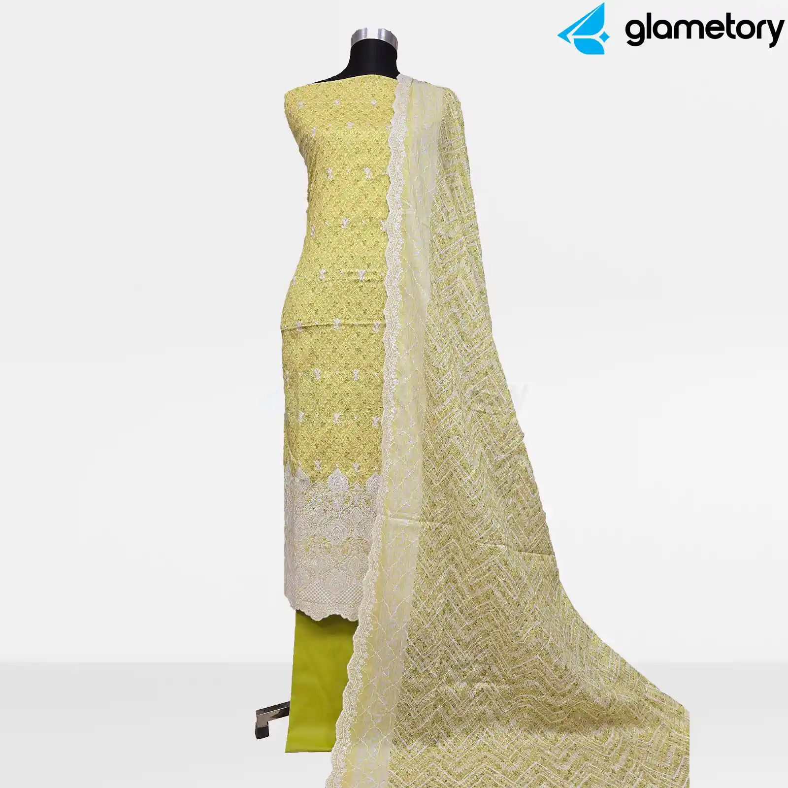 Digital Printed Embroidered Cut-Work Chicken Kari Desi Lawn with Voil Dupatta-210226114