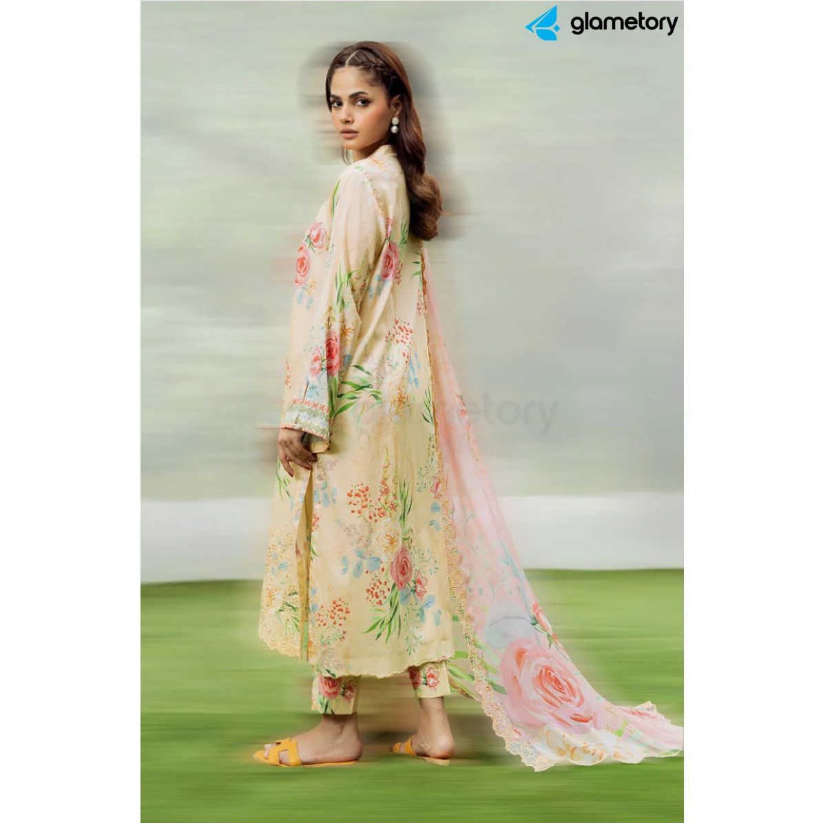 Pakistani Luxury Digital Printed Lawn with Chiffon Dupatta-25022617 thumbnail 3