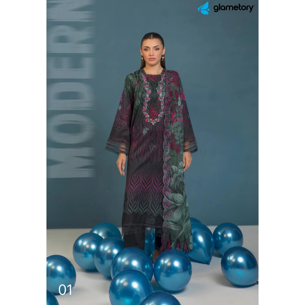 Pakistani Luxury Digital Printed Lawn with Chiffon Dupatta-25022628