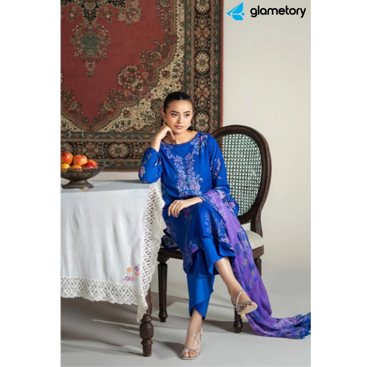 Pakistani Luxury Digital Printed Lawn with Chiffon Dupatta-25022645 thumbnail 3