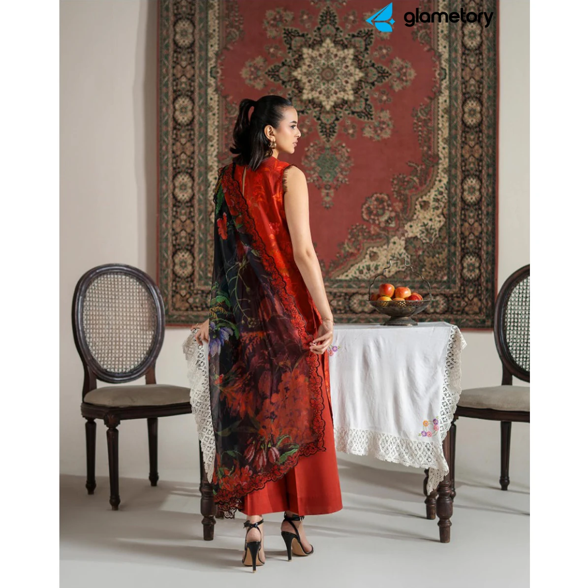 Pakistani Luxury Digital Printed Lawn with Chiffon Dupatta-25022646