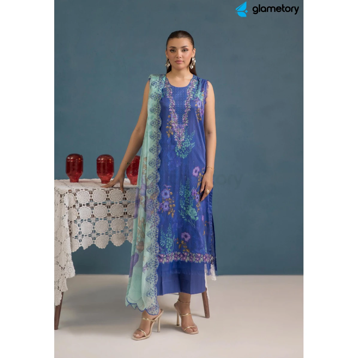 Pakistani Luxury Digital Printed Lawn with Chiffon Dupatta-25022635