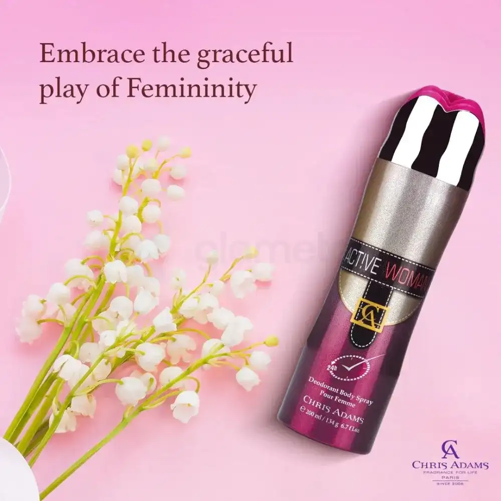 Chris Adams Active Woman Deodorant Body Spray-200ml thumbnail 3