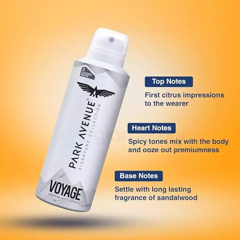 PARK AVENUE Voyage Premium Body Spray for Men-150ml thumbnail 3