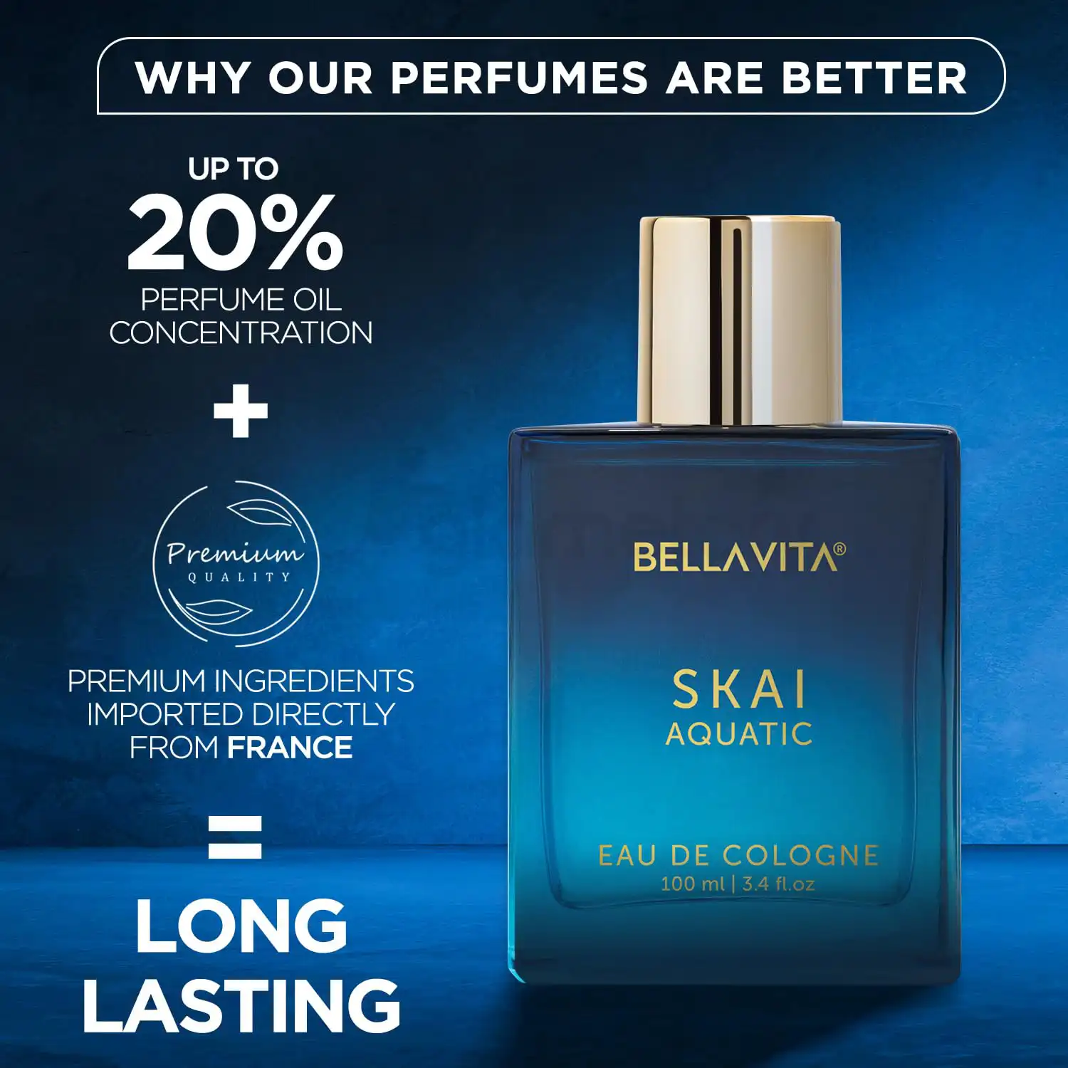 Bella Vita Luxury Skai Aquatic Unisex Eau De Cologne-100ml thumbnail 4