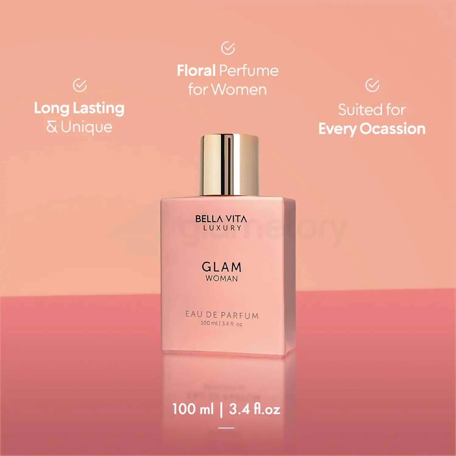 Bella Vita Luxury Glam Woman Eau De Parfum-100ml thumbnail 3