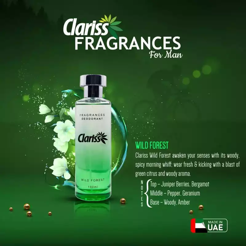 Clariss Fragrances Deodorant Wild Forest For Men-100ml thumbnail 4