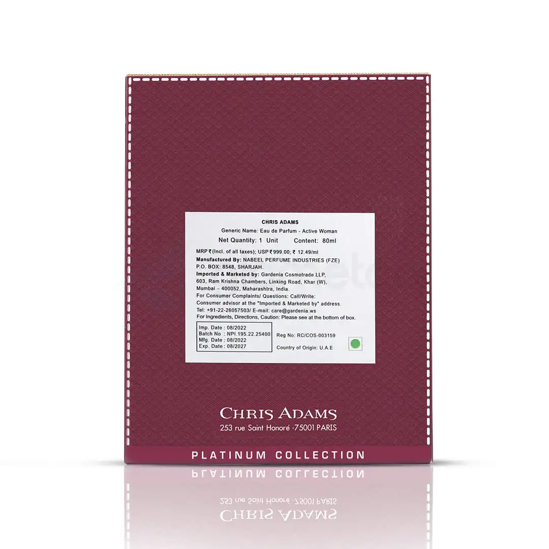 Chris Adams Active Women EDT Perfume-100ml thumbnail 4