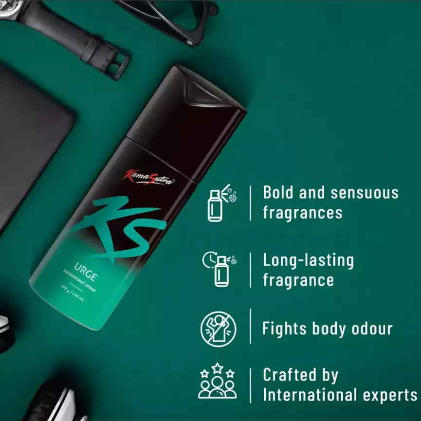 Kama Sutra Urge Deodorant Spray for Men-150ml thumbnail 3