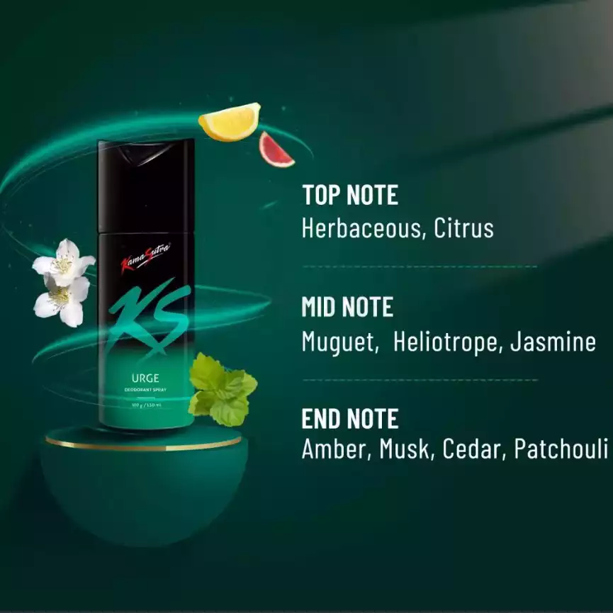 Kama Sutra Urge Deodorant Spray for Men-150ml thumbnail 4