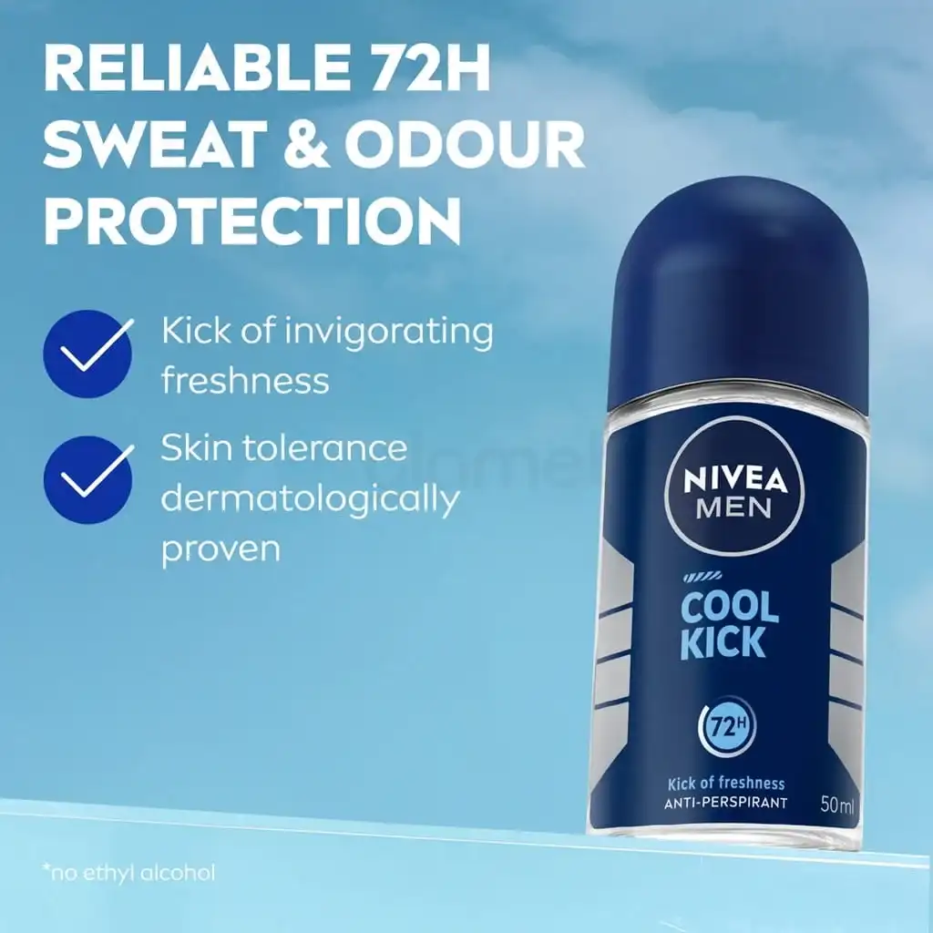 Nivea Men Cool Kick Extra Day Cool Active Roll On-50ml thumbnail 4