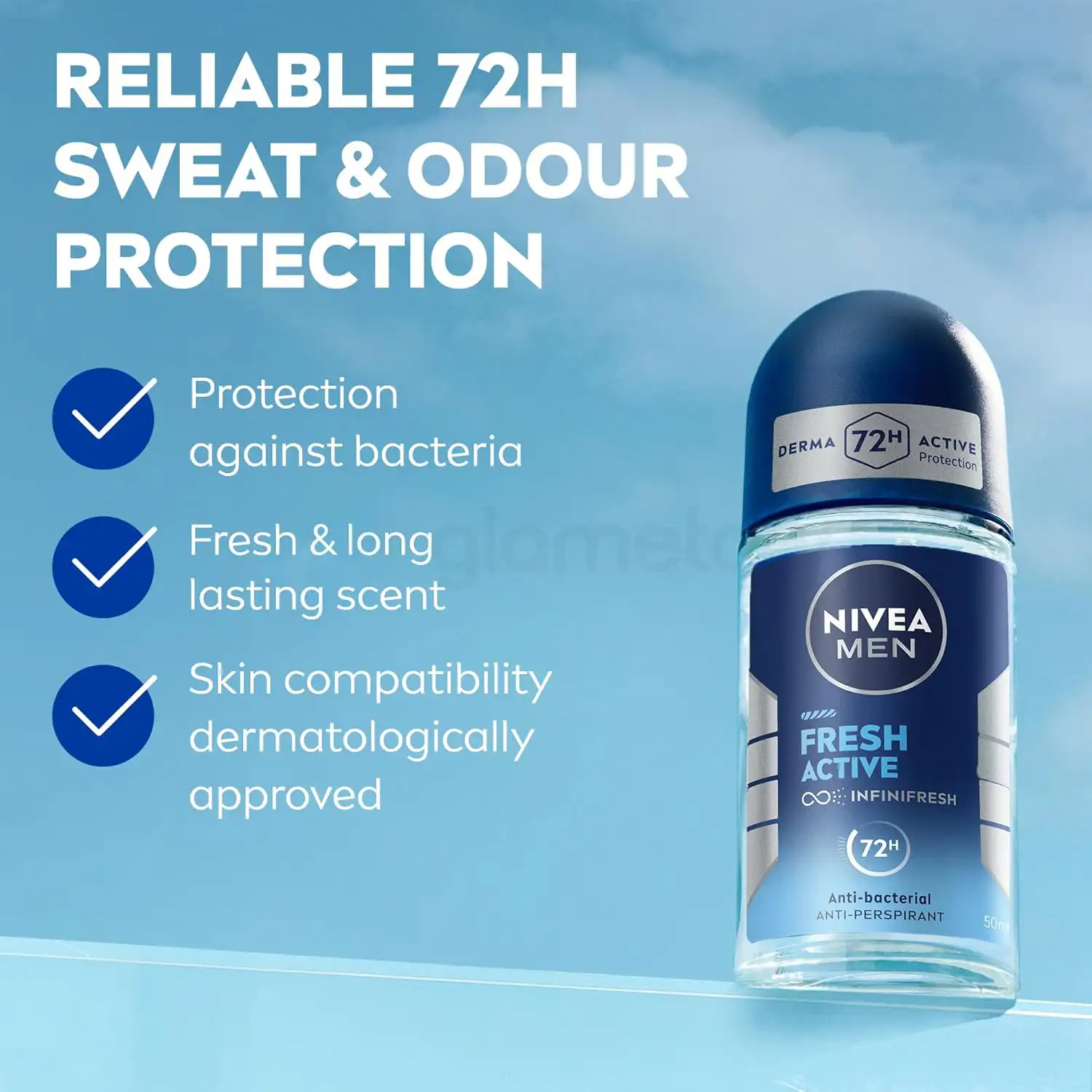 NIVEA MEN Fresh Active 72Hrs Anti Perspirant Roll On-50ml thumbnail 4