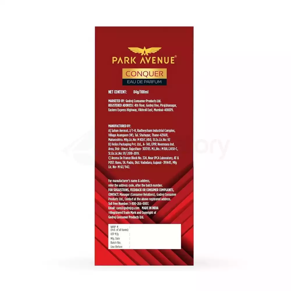 Park Avenue Conquer Eau de Parfum for Men-100ml thumbnail 4