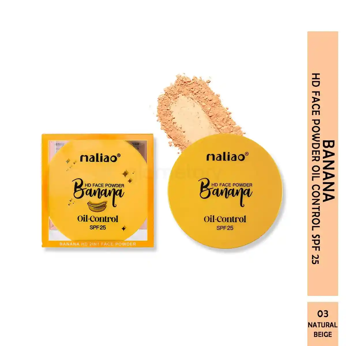 Maliao Banana HD 2 IN 1 Oil-Control Face Powder Shade-03 thumbnail 4