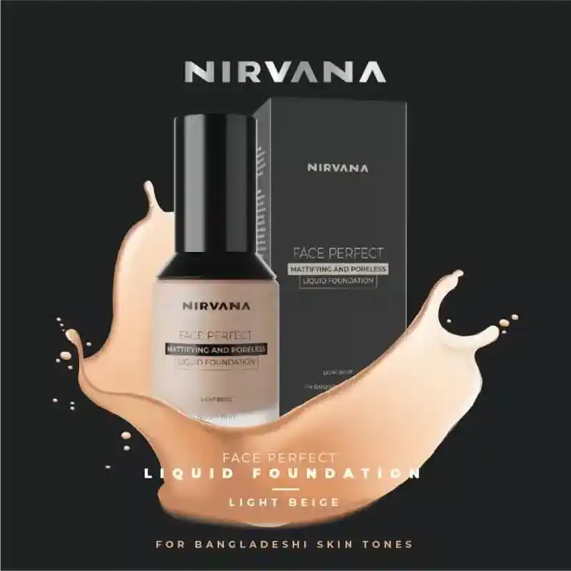 Nirvana Mattifying & Poreless Liquid Foundation Light Beige-30ml thumbnail 3