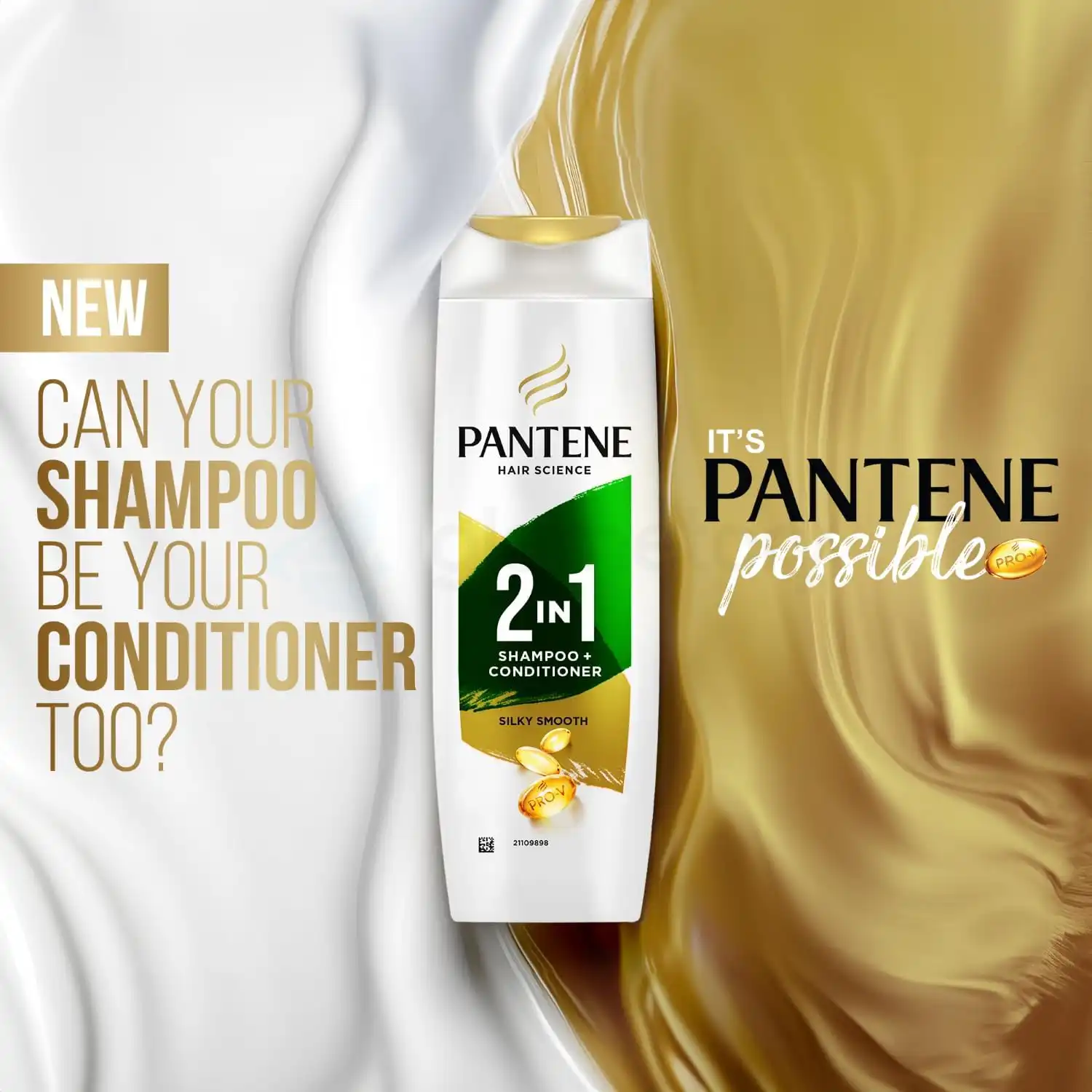Pantene 2 In 1 Silky Smooth Care Shampoo+Conditioner-180ml thumbnail 5
