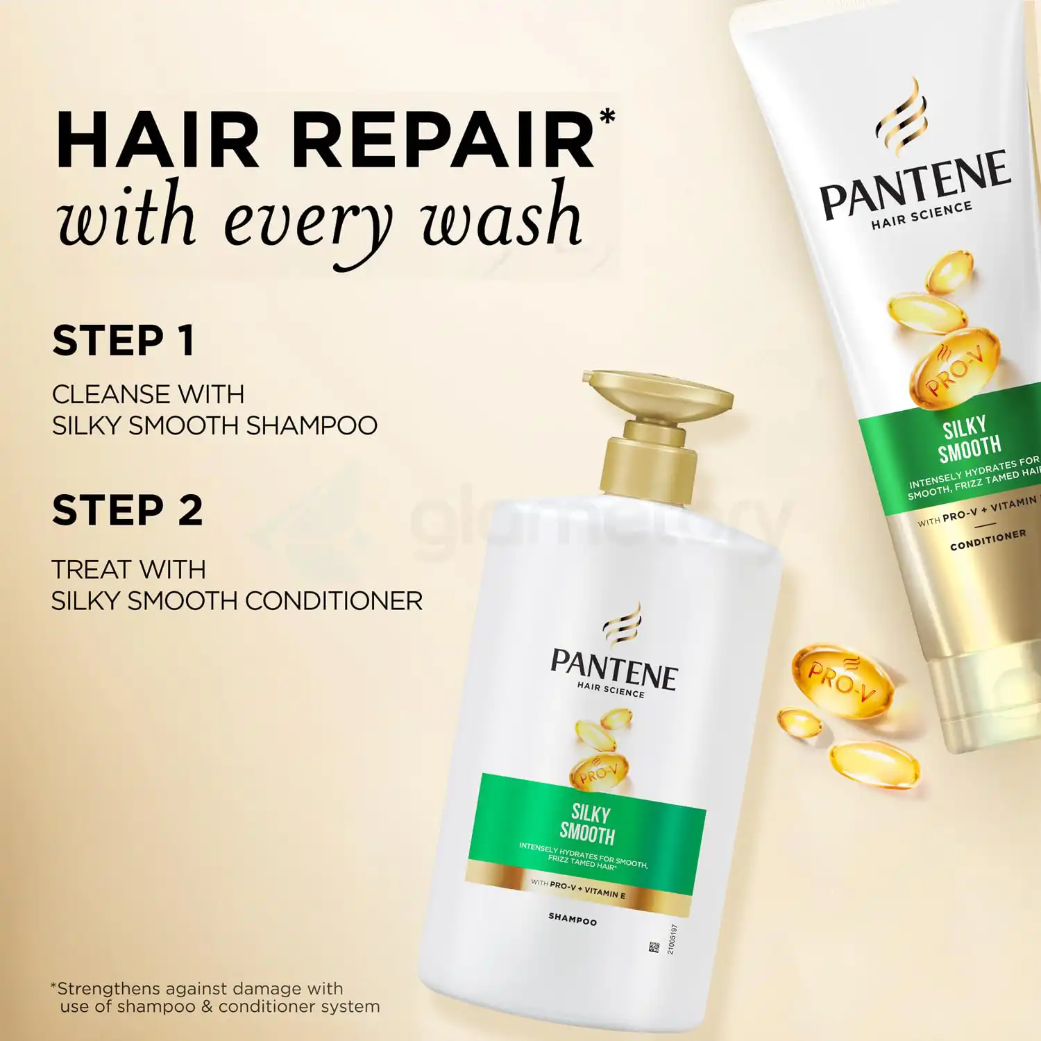 Pantene Hair Science Silky Smooth Shampoo-1000ml thumbnail 5