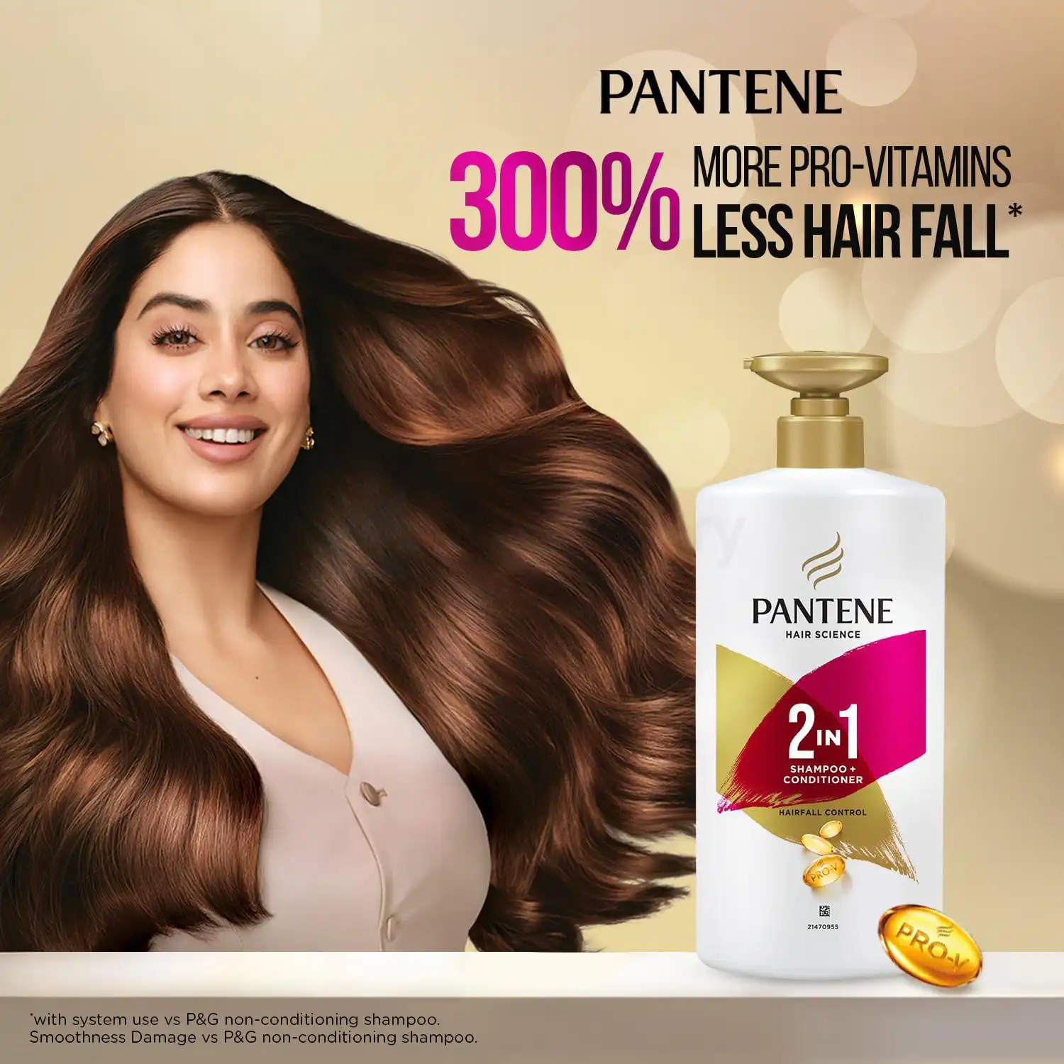 Pantene Hairfall Control 2 In 1 Shampoo+Conditioner-650ml thumbnail 5