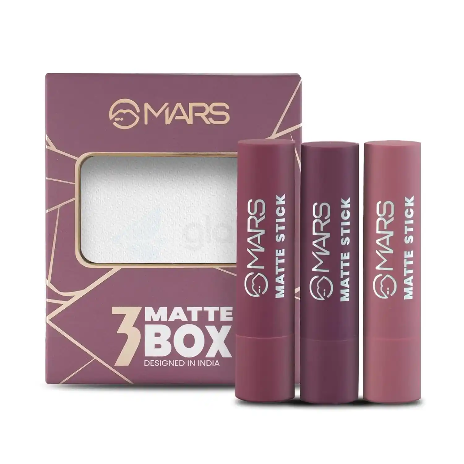 MARS 3 Matte Box Lipsticks Set-03 Plums